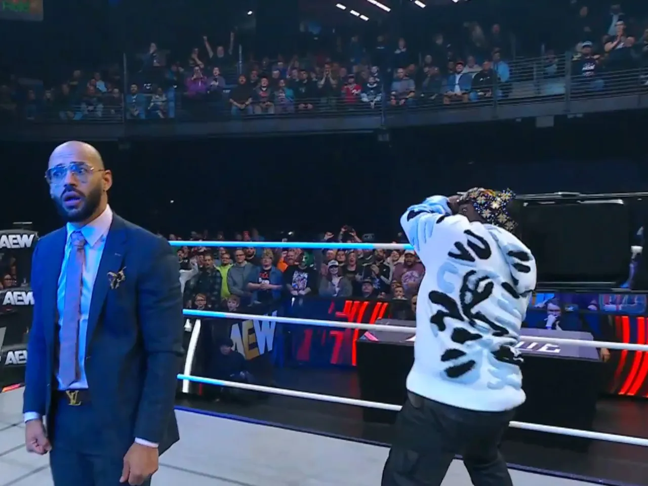 WATCH: Prince Nana dances to Swerve Strickland's theme after hitting Ricochet with steel chair on AEW Dynamite