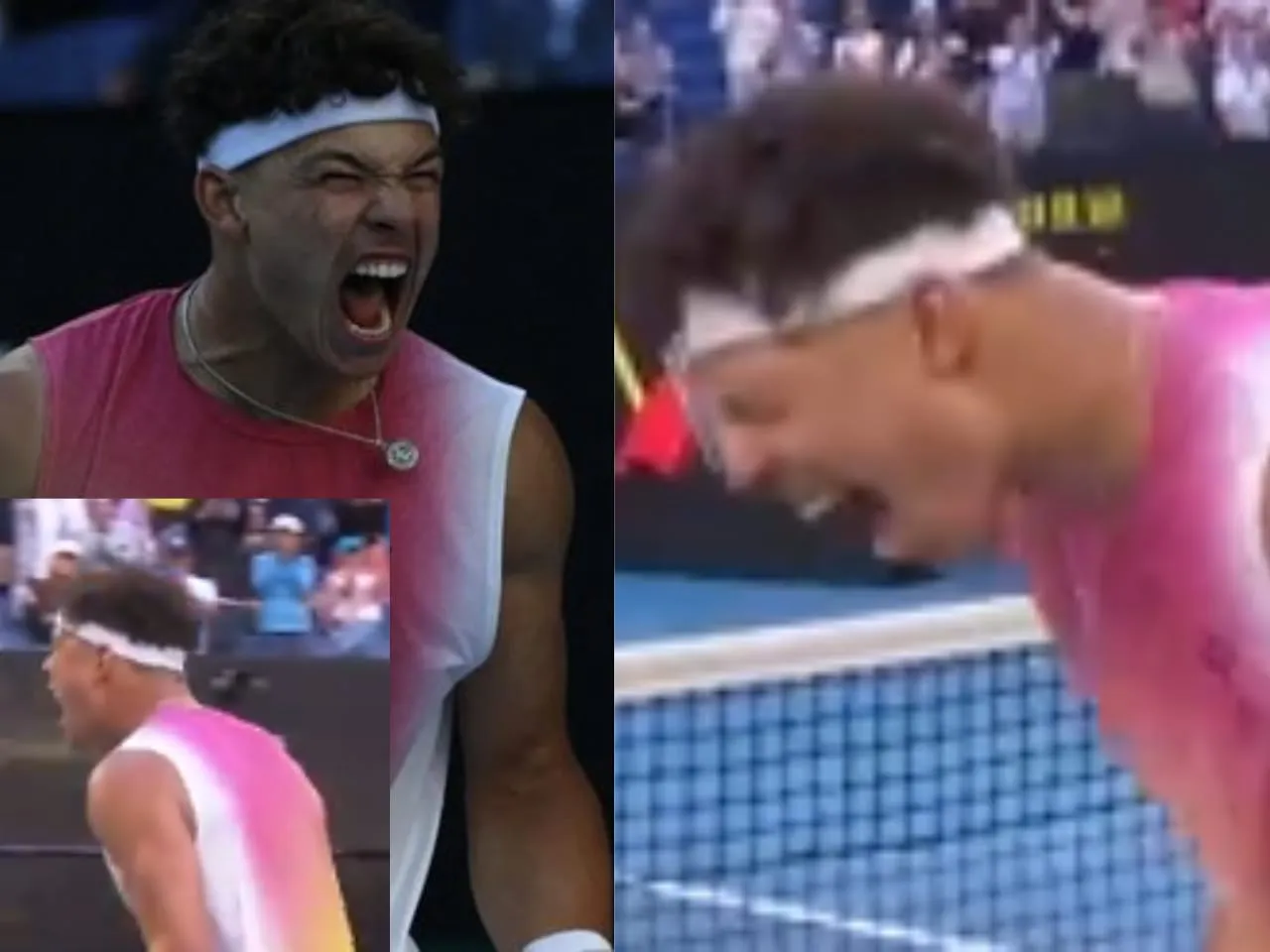 Ben Shelton has celebrated his quarter-final win