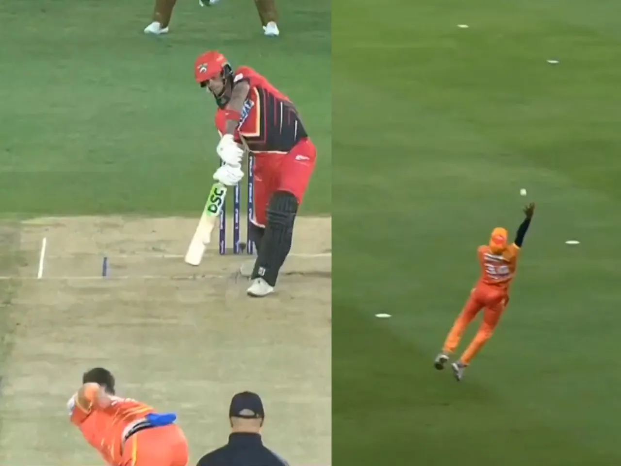 Chris Jordan takes amazing catch to dismiss Alex Hales during ILT20 game
