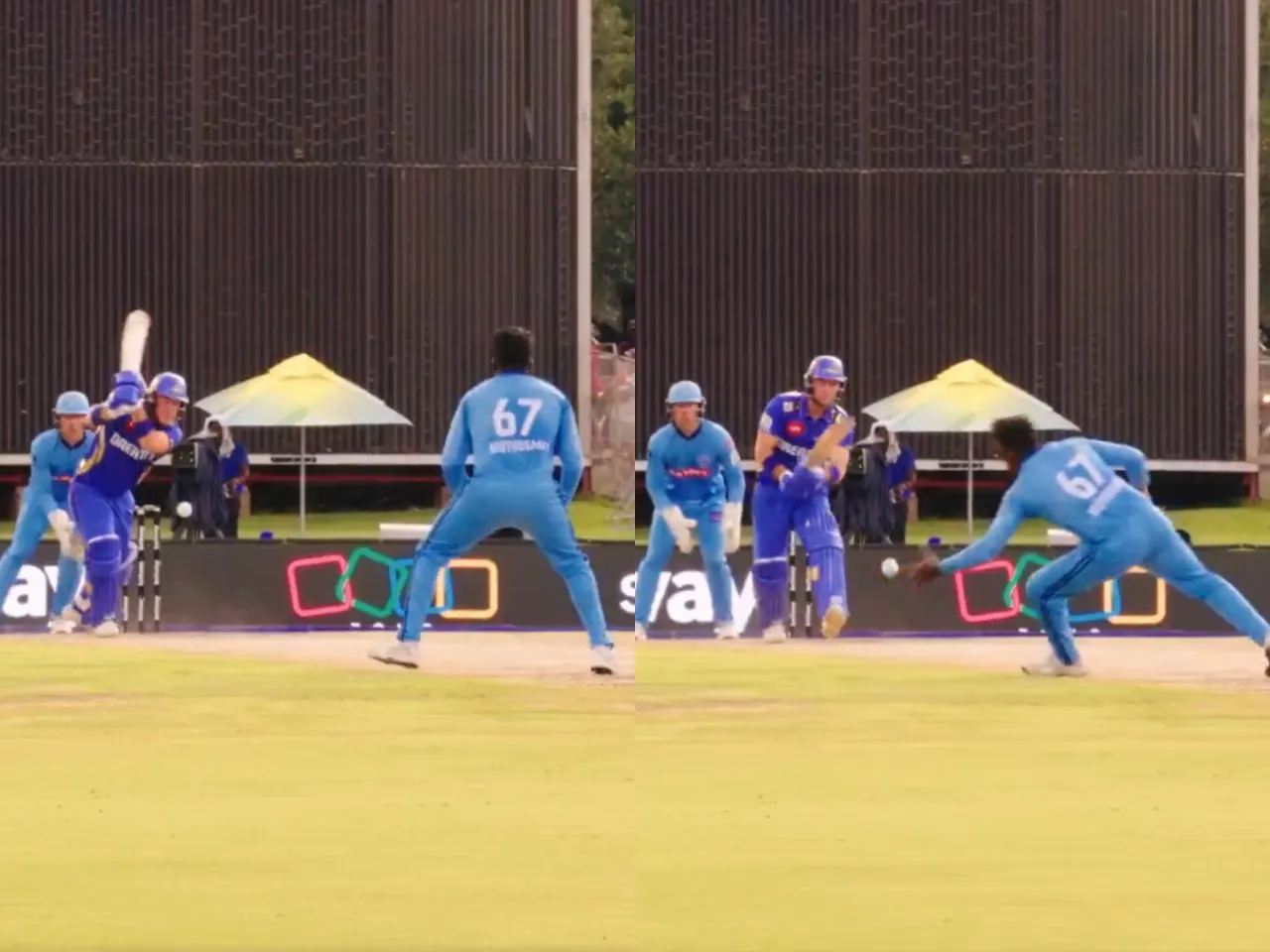 Senuran Muthusamy takes stunning one-handed catch to dismiss Colin Ingram during SA20 game
