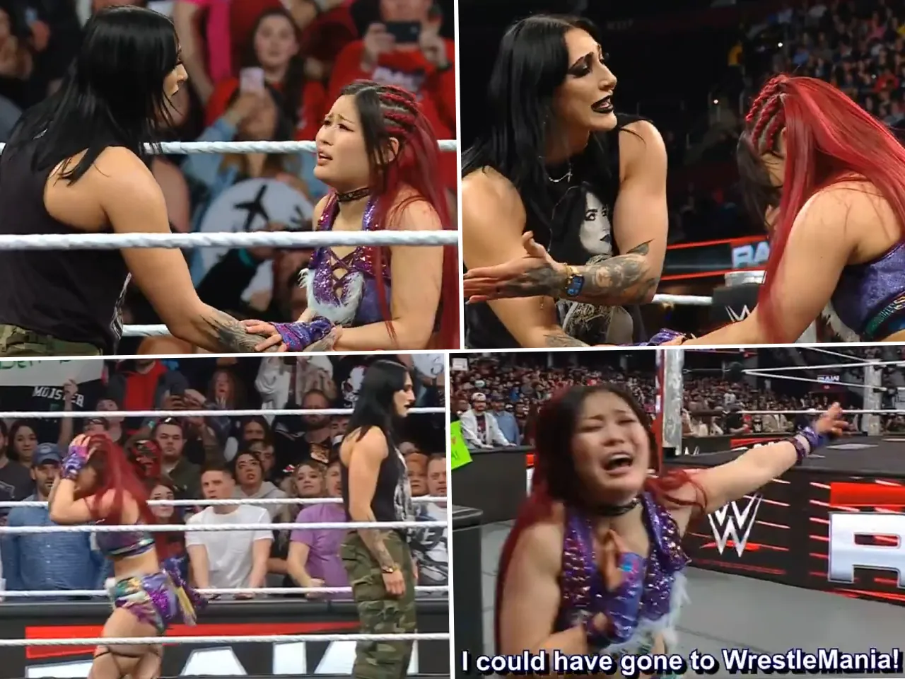 WATCH: Iyo Sky frustrated and disappointed with Rhea Ripley whose interference cost her match against Liv Morgan on WWE Raw