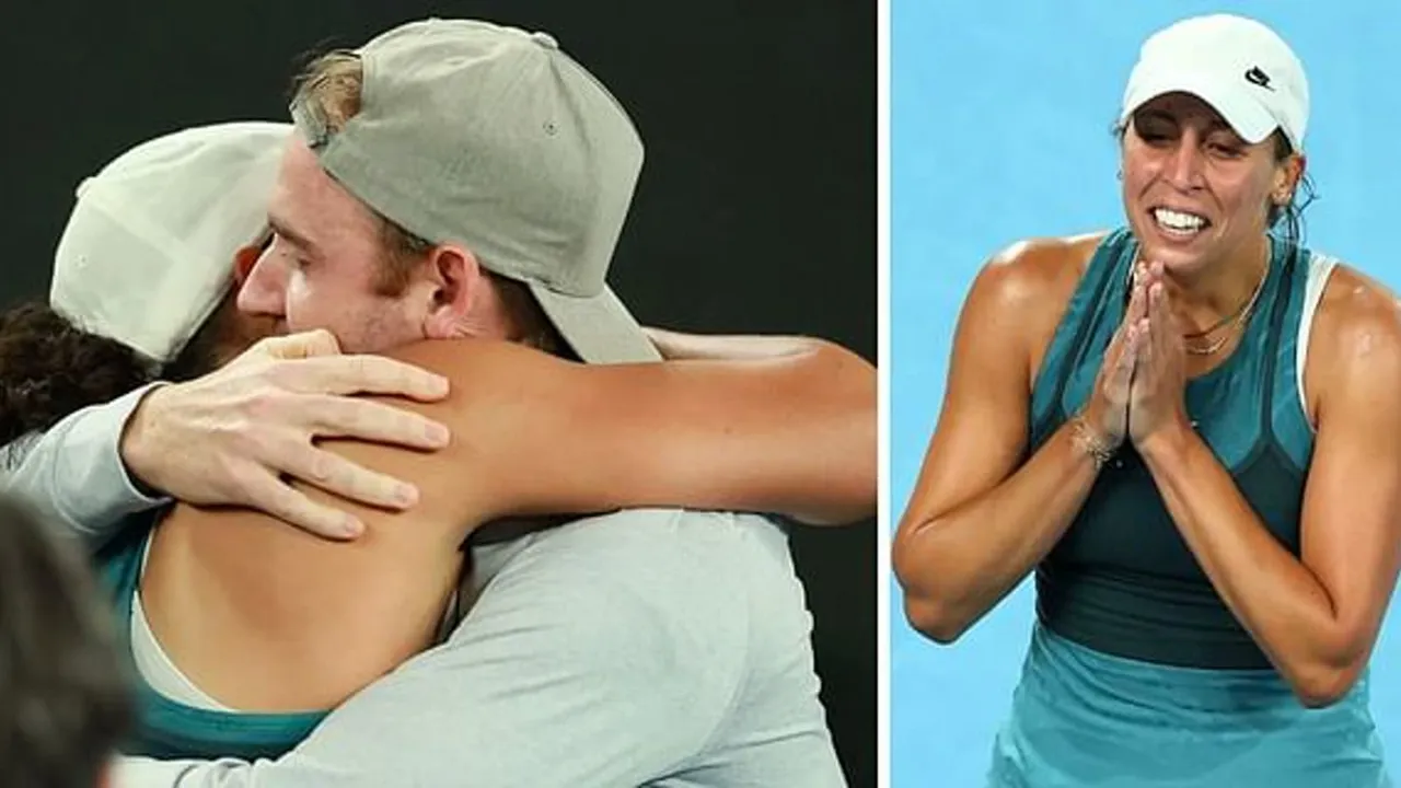 Madison Keys and her husband in Australian Open 2025 Final