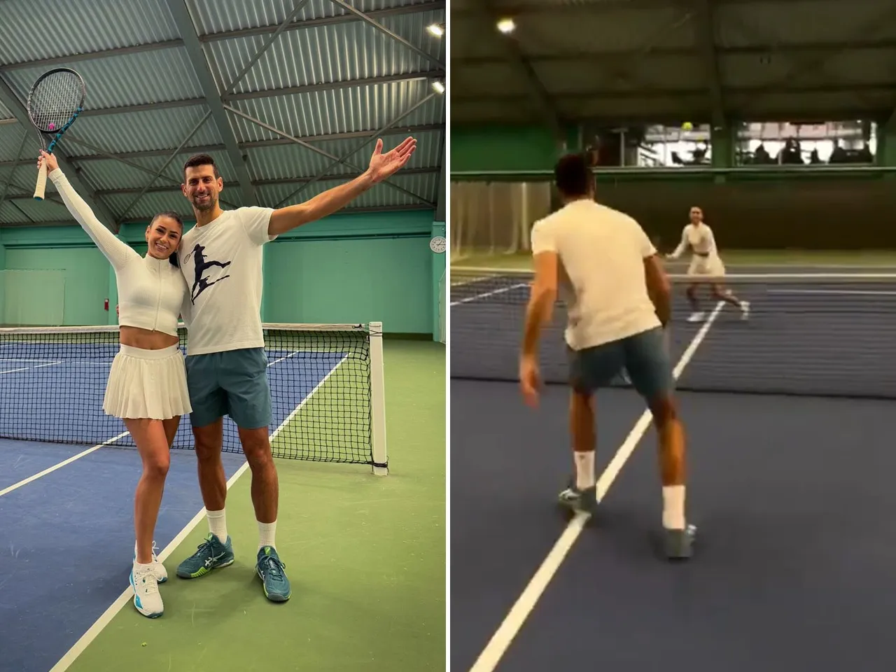 Camaraderie between the two Serbian athletes