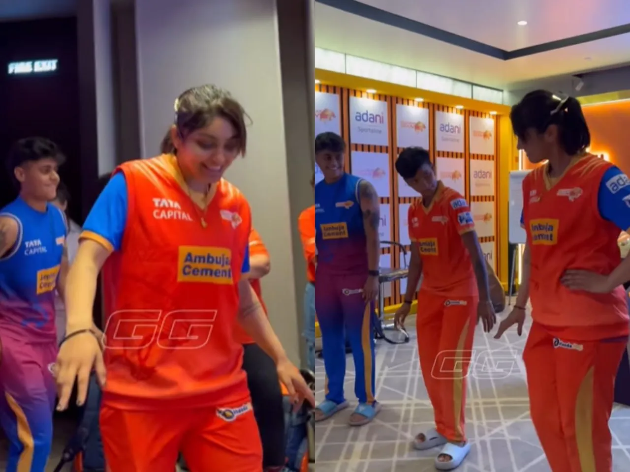 Gujarat Giants players celebrate win over UP Warriorz