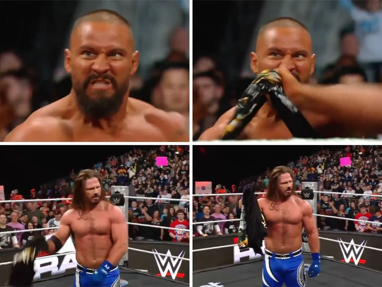 WATCH: AJ Styles smoothly catches Bron Breakker's T-Shirt on WWE Raw
