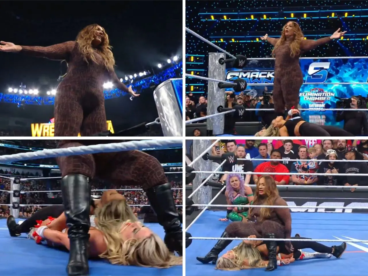 WATCH: Nia Jax delivers weakest Annihilator against Tiffany Stratton and Trish Stratus on WWE Smackdown