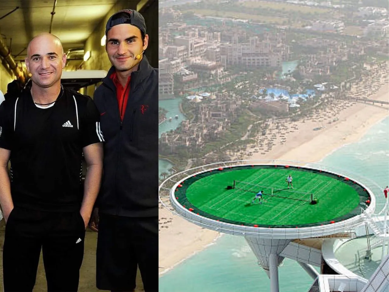 Federer vs Agassi played for a promotion in Dubai back in 2005 which is still now the greatest event in tennis history.