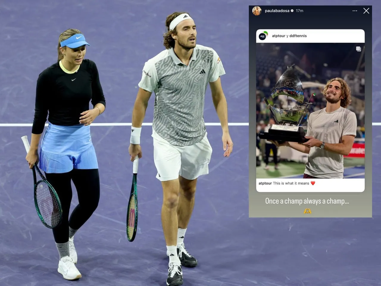 Paula Badosa after Stefanos Tsitsipas won Dubai