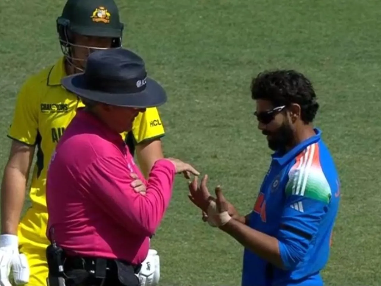 Why did umpire asked Ravindra Jadeja to remove tape from his hand?