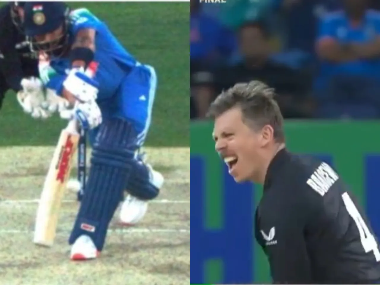 Michael Bracewell dismisses Virat Kohli for one