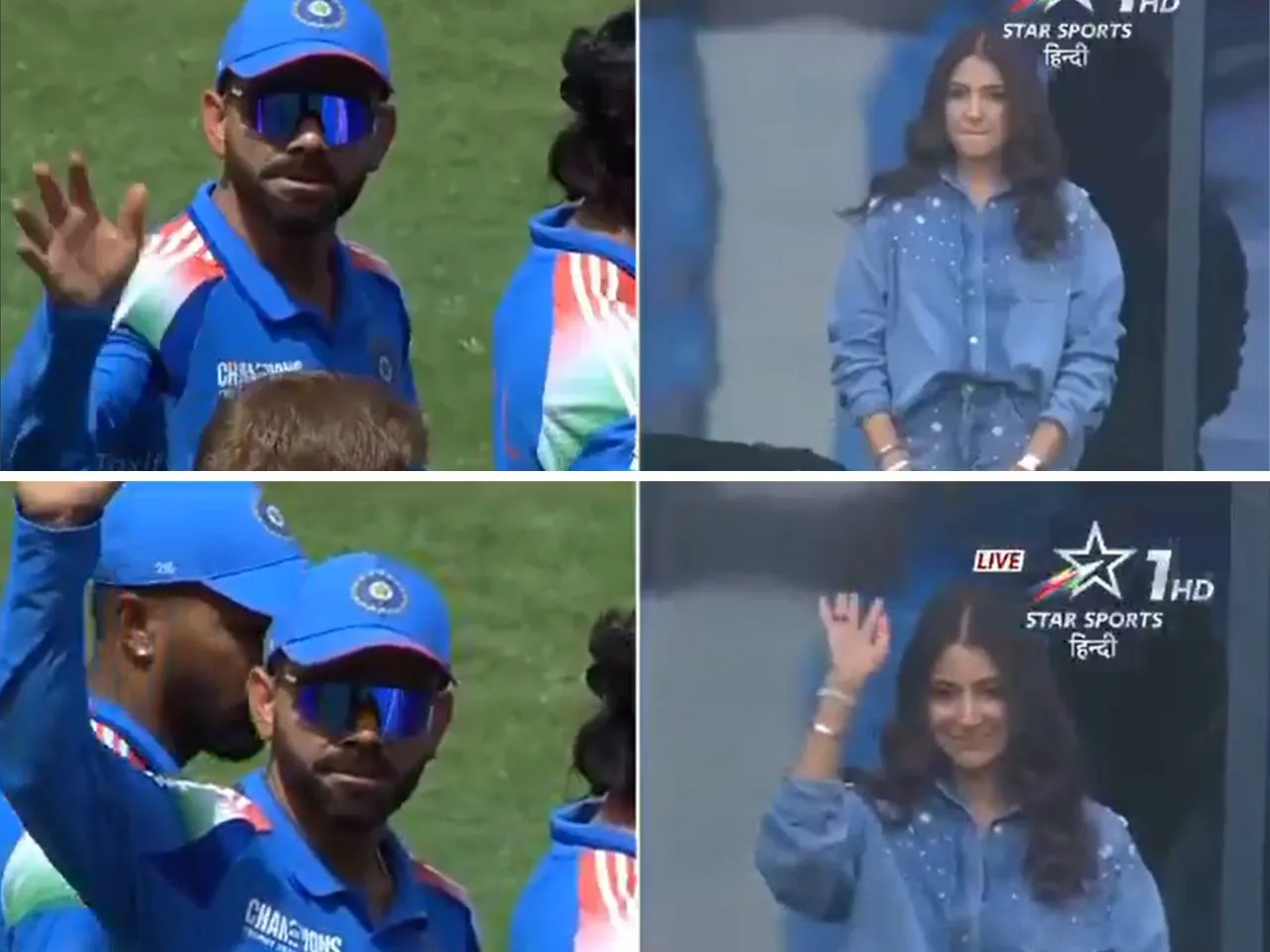 WATCH: Virat Kohli waves at Anushka Sharma before CT 2025 final