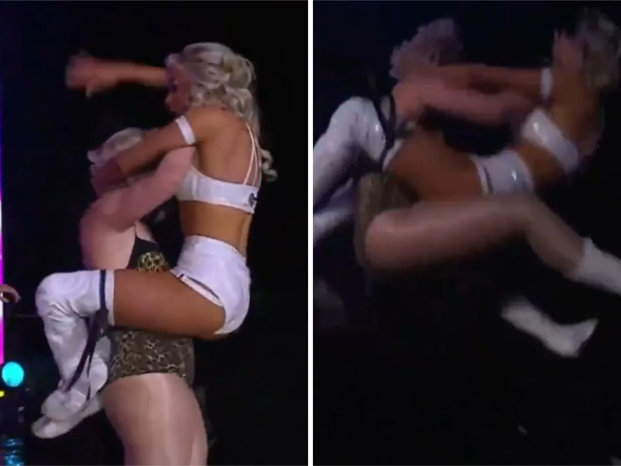 WATCH: Toni Storm delivers Sky high off the stage through the table to Mariah May at AEW Revolution