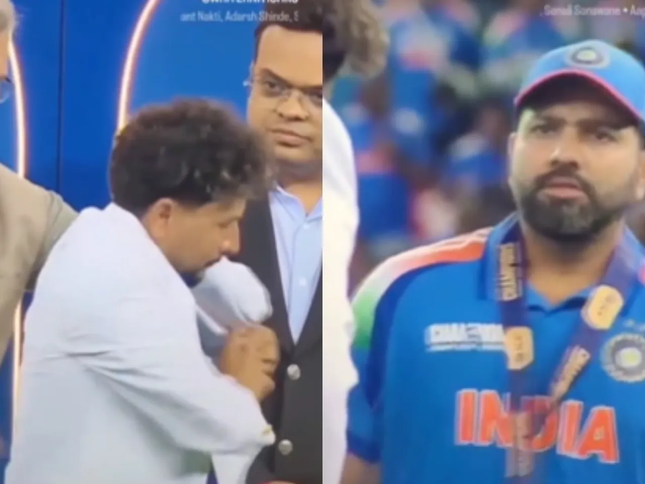 Kuldeep Yadav struggling to wear coat followed by Rohit Sharma's stare (File Photo: Screengrab/X)