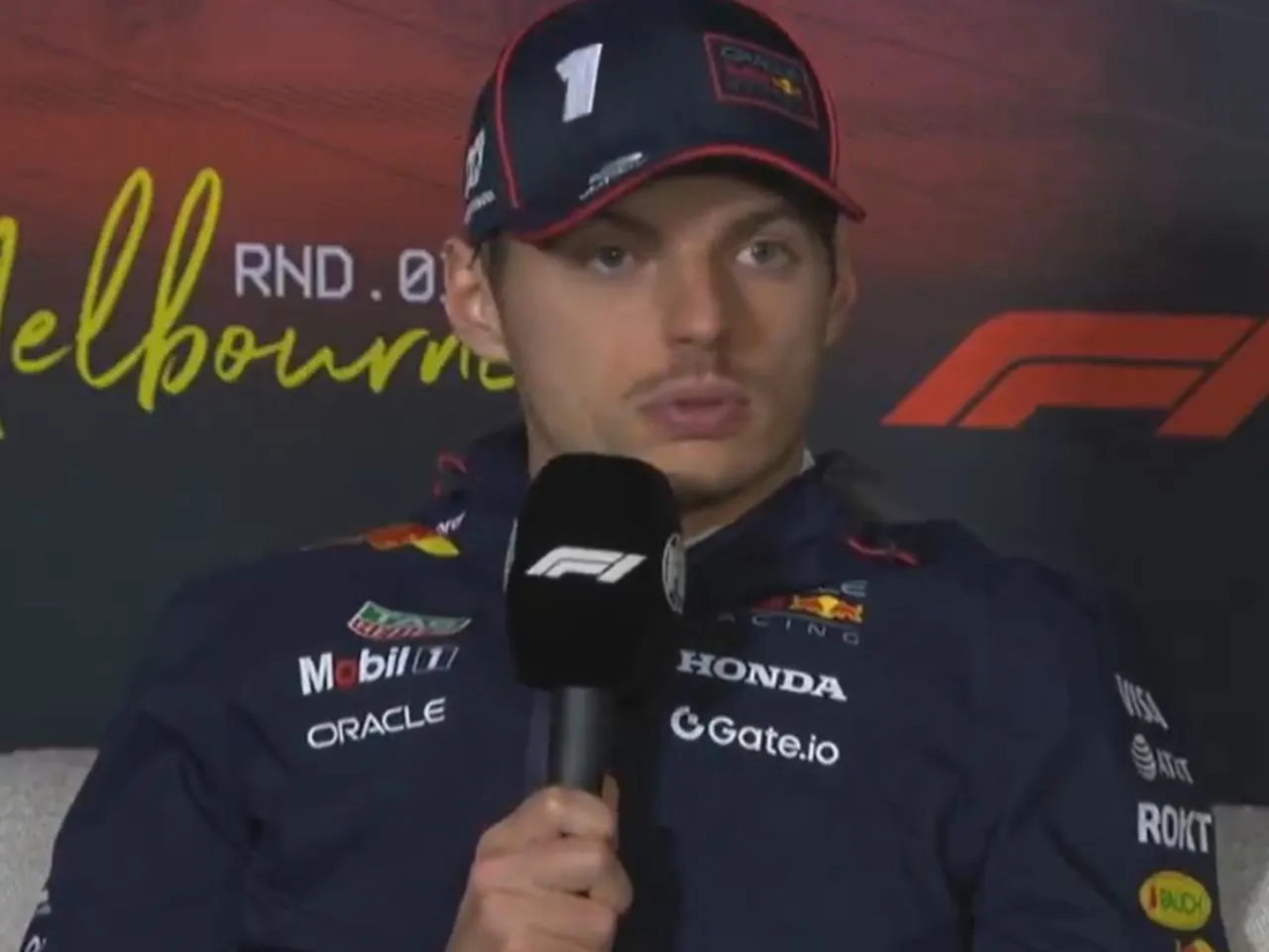 Max Verstappen press meet after the 2025 Australian GP with Lando Norris and George Russell