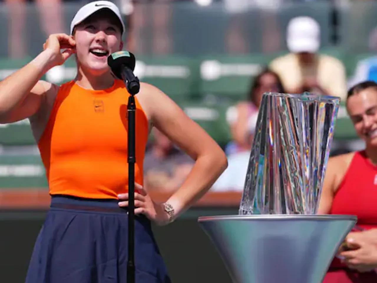 Mirra Andreeva edged past world number one Aryna Sabalenka