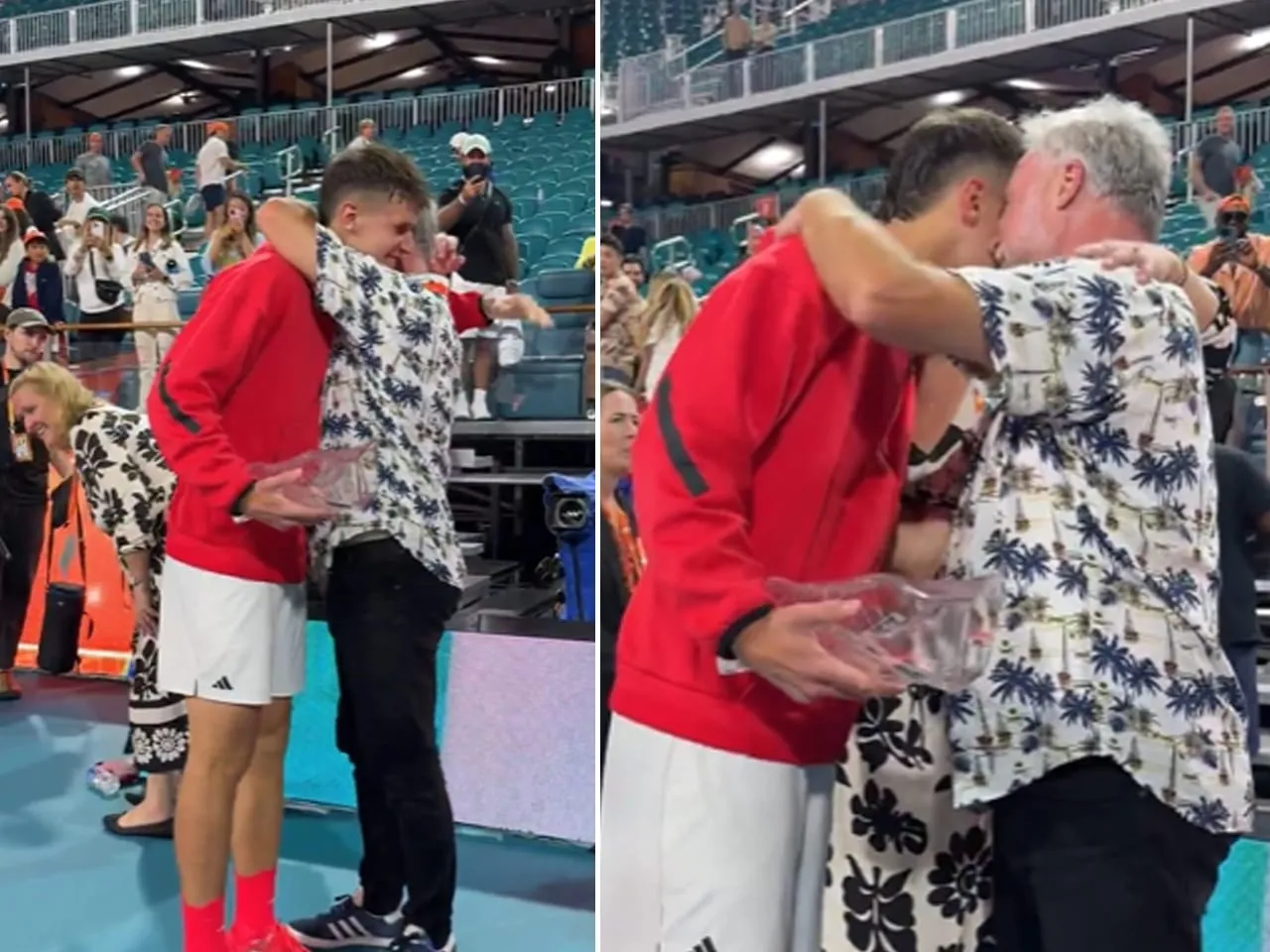 Jakub Mensik's Emotional Post-Match Embrace with Parents