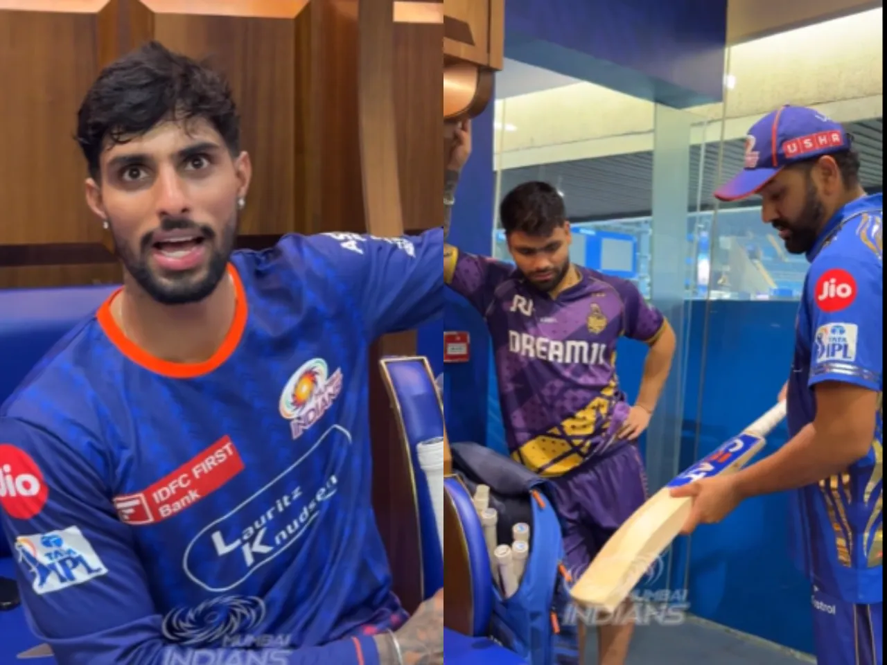 Tilak Varma, Rinku Singh and Rohit Sharma (File Photo: Screengrab/X/Mumbai Indians)