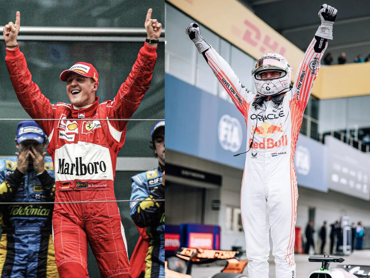 Max Verstappen and Michael Schumacher