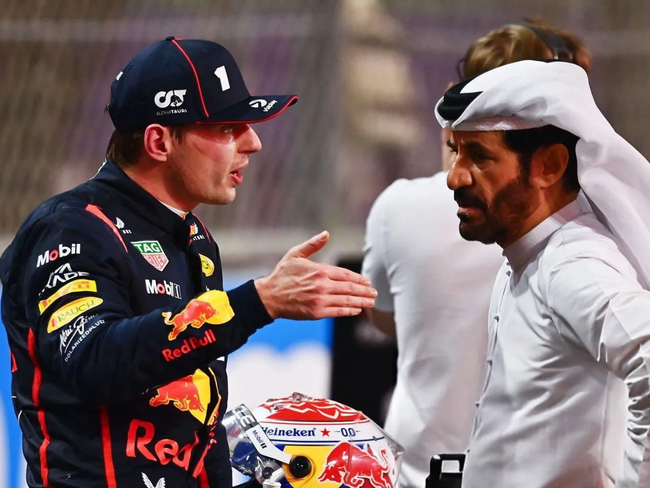 Max Verstappen and Mohammed Ben sulayem heated exchange