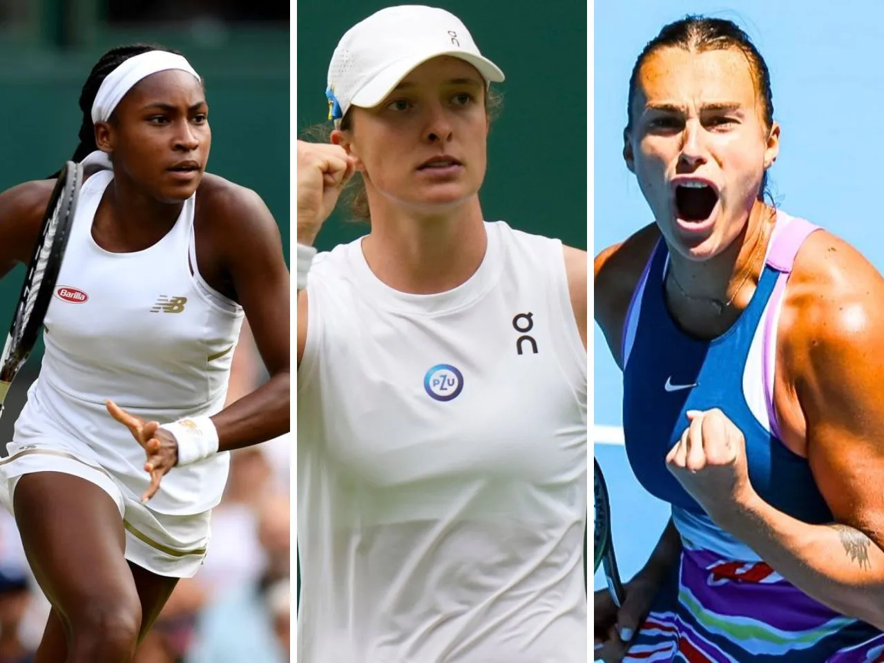 Aryna Sabalenka, Coco Gauff and Iga Swiatek