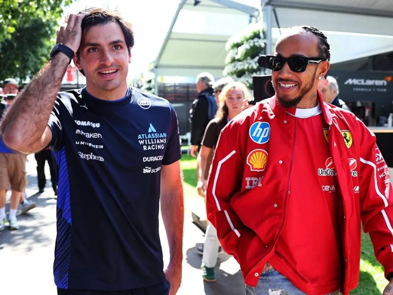 Carlos Sainz and Lewis Hamilton