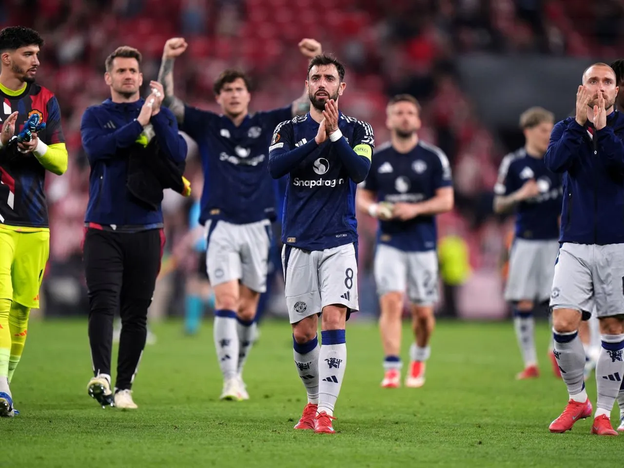 Bruno Fernandes' brace helps Manchester United get win over Athletic Bilbao in first leg of UEL semi-final