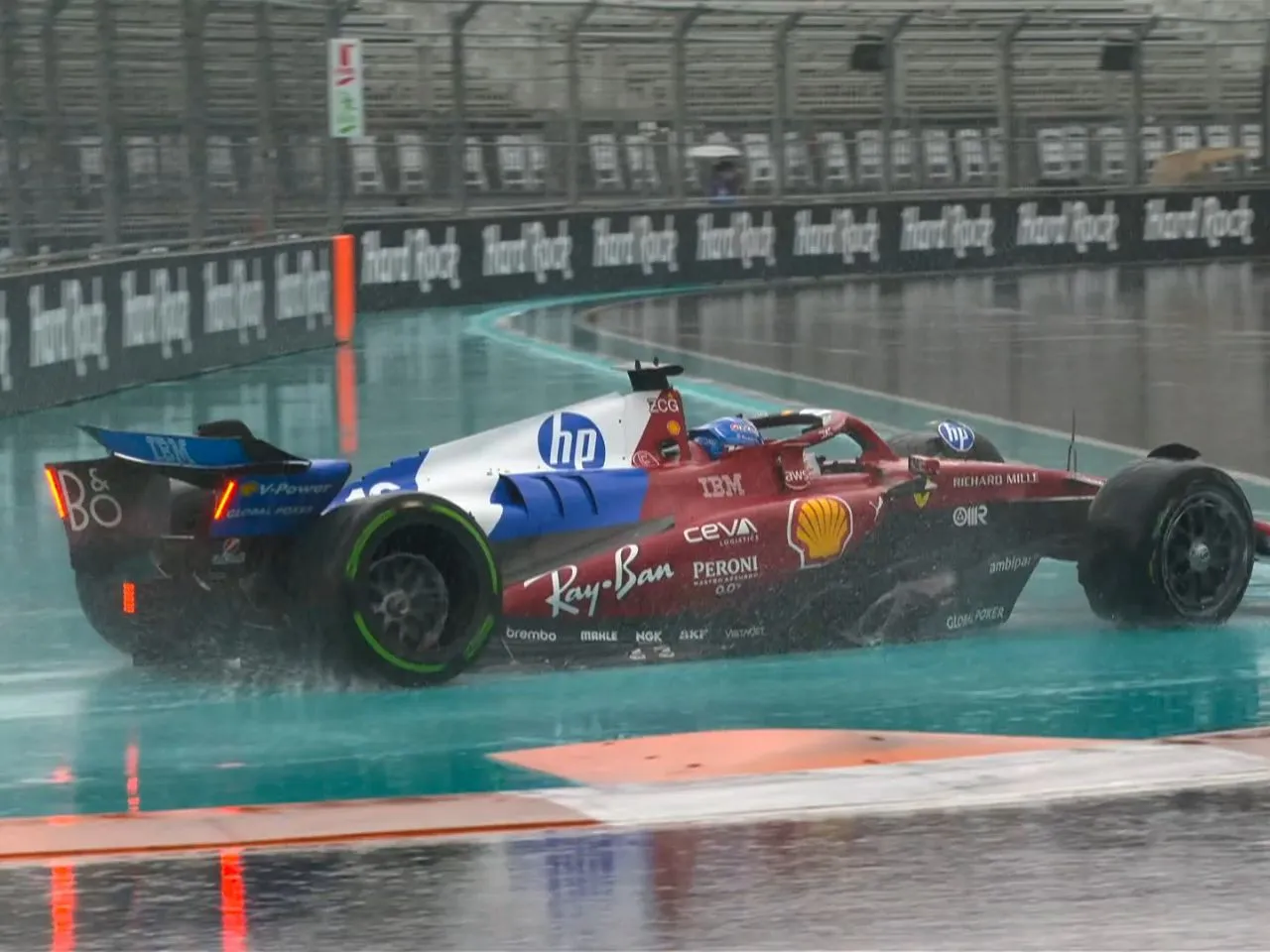 Charles Leclerc crash at 2025 Miami GP