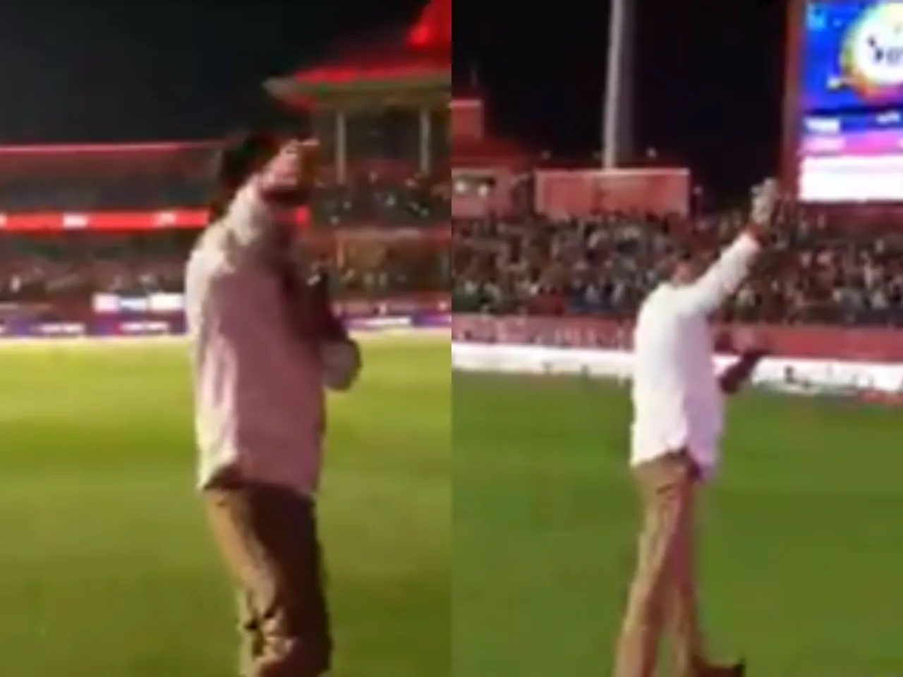 Arun Dhumal asking fans to leave the stadium