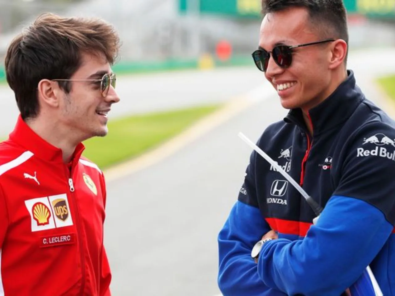Charles Leclerc and Alex Albon