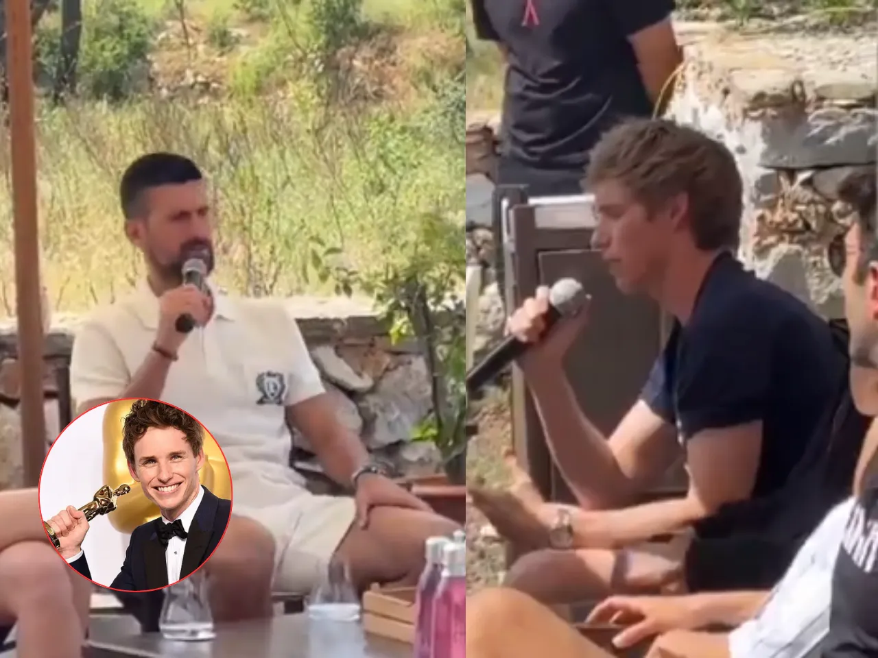  Eddie Redmayne and tennis legend Novak Djokovic