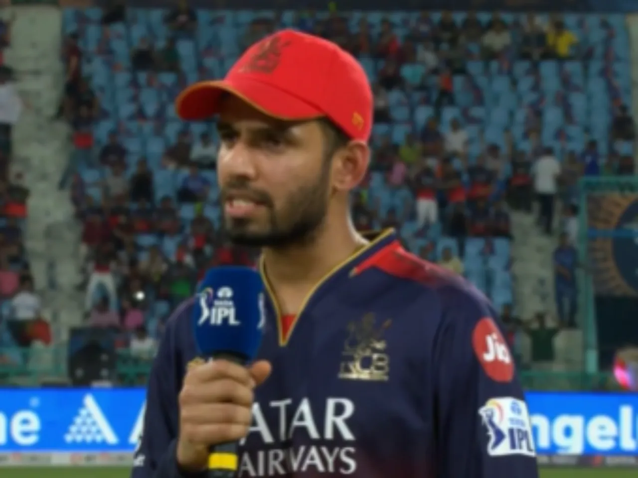 Jitesh Sharma at the time of toss for LSG vs RCB game in Lucknow