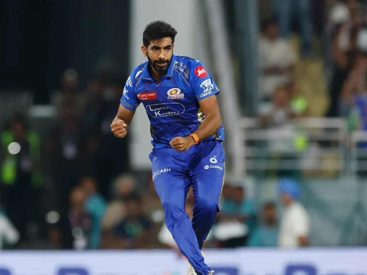 Jasprit Bumrah in action for MI against GT in Eliminator Match of IPL 2025