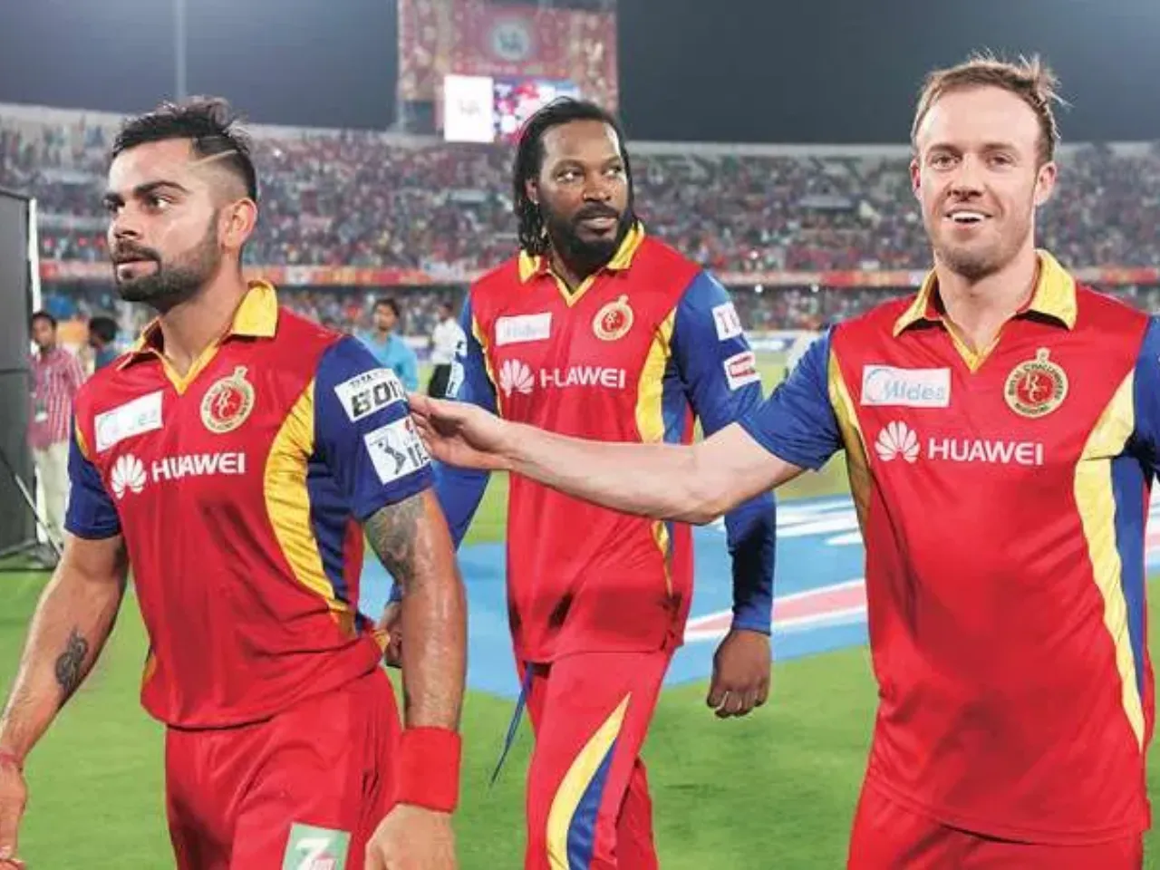 Virat Kohli, Chris Gayle, and AB de Villiers 