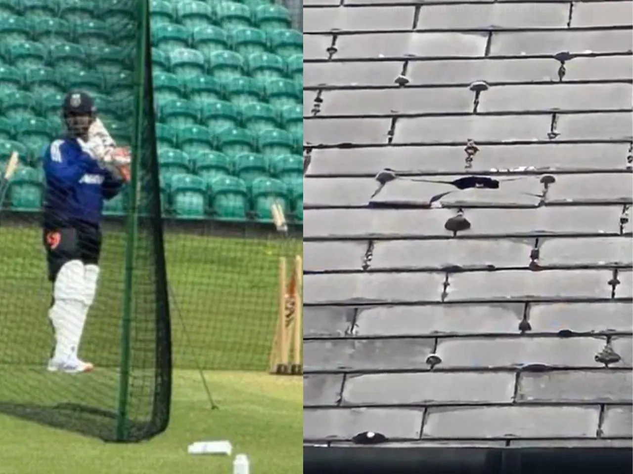 Rishabh Pant breaking the roof with his six