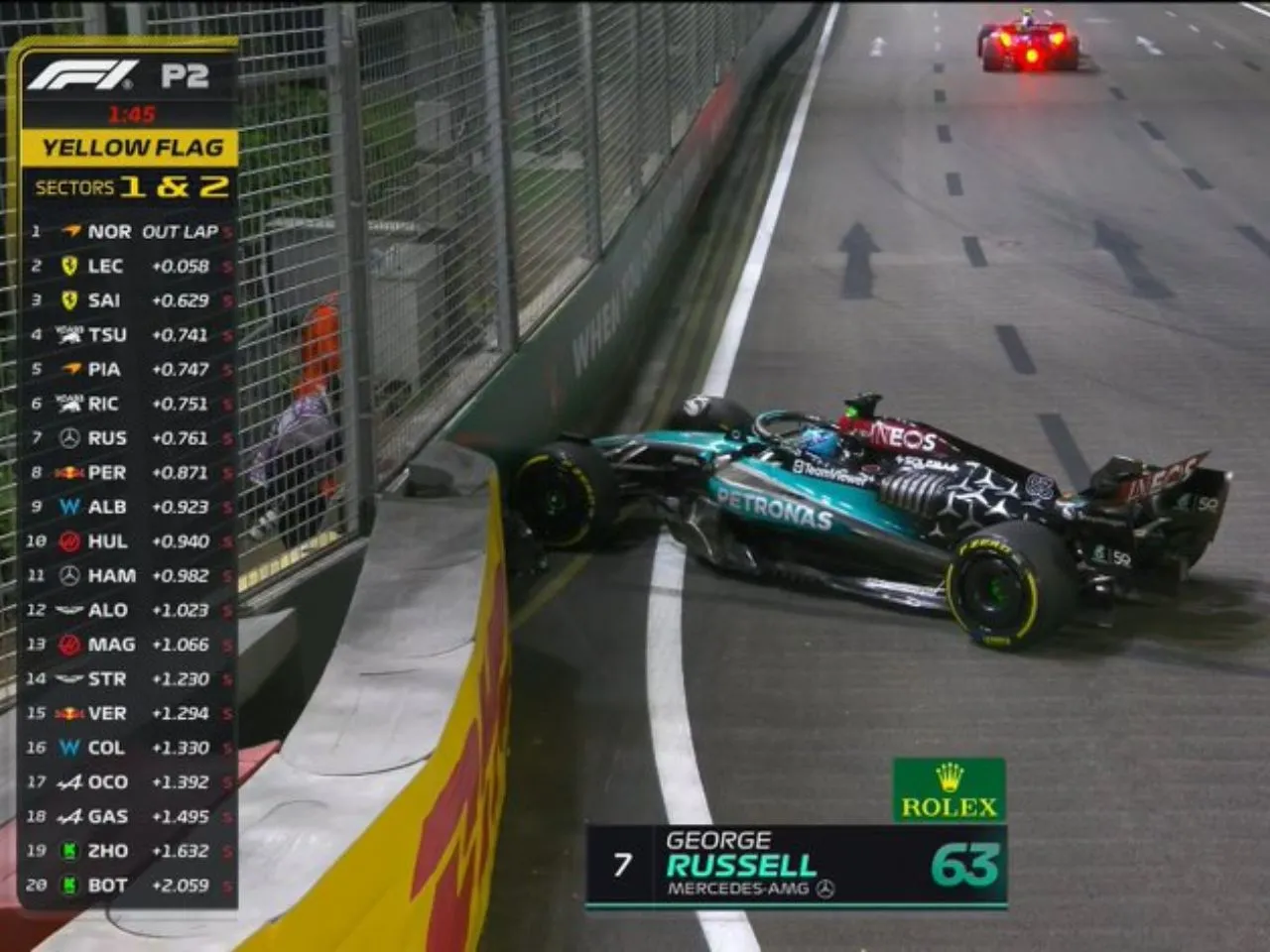 Russell crash SIng(Instagram)