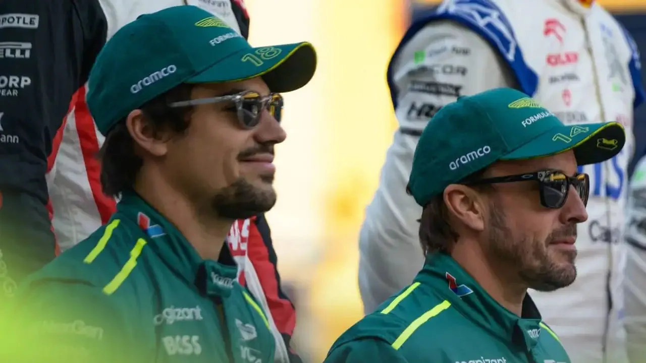 Fernando Alonso with teammate Lance Stroll