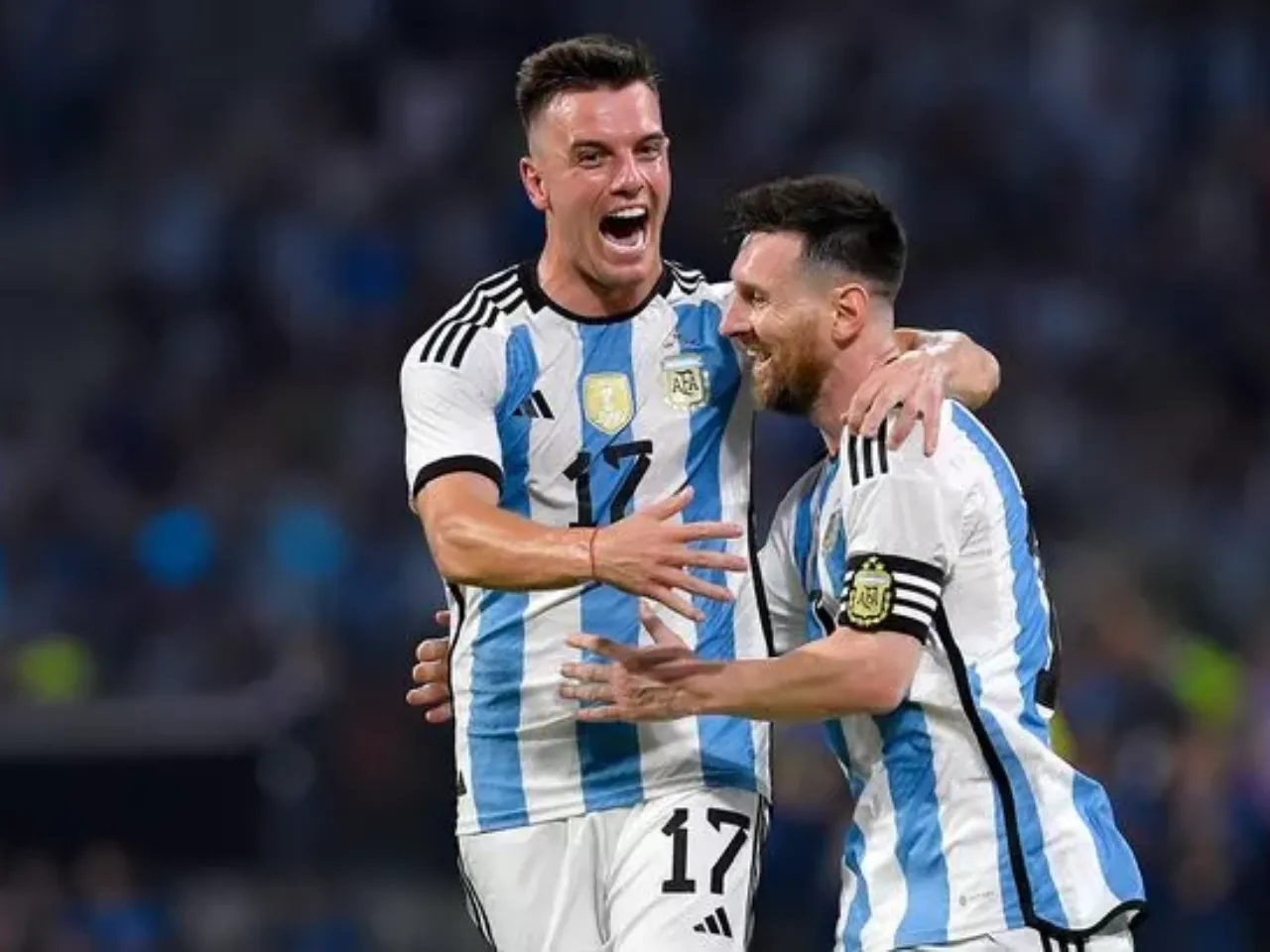 Giovani lo Celso and Lionel Messi