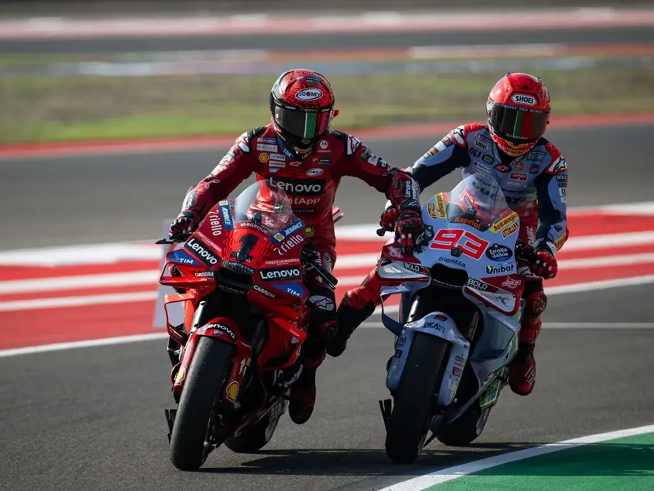 Pecco Bagnaia and Marc Marquez 