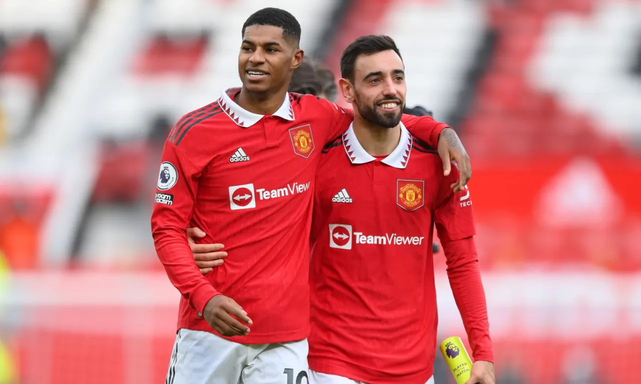 Marcus Rashford and Bruno Fernandes 