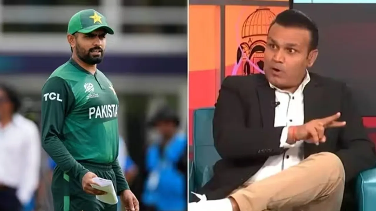 Babar Azam and Virender Sehwag (Source - X)