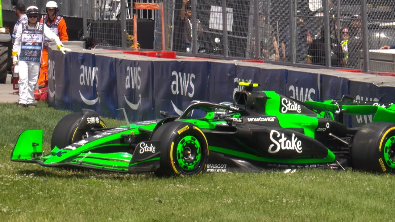 Zhou Guanyu in his crashed Sauber at Canadian Grand Prix