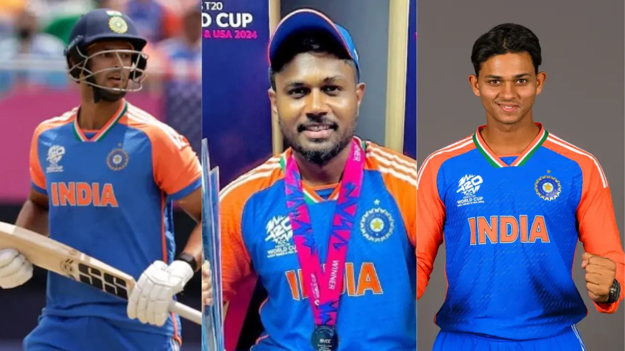 Shivam Dube, Sanju Samson and Yashasvi Jaiswal (Source: X)