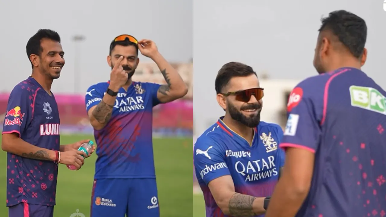 Virat Kohli, Yuzvendra Chahal and Avesh Khan (File Photo: Screengrab/RR Instagram)