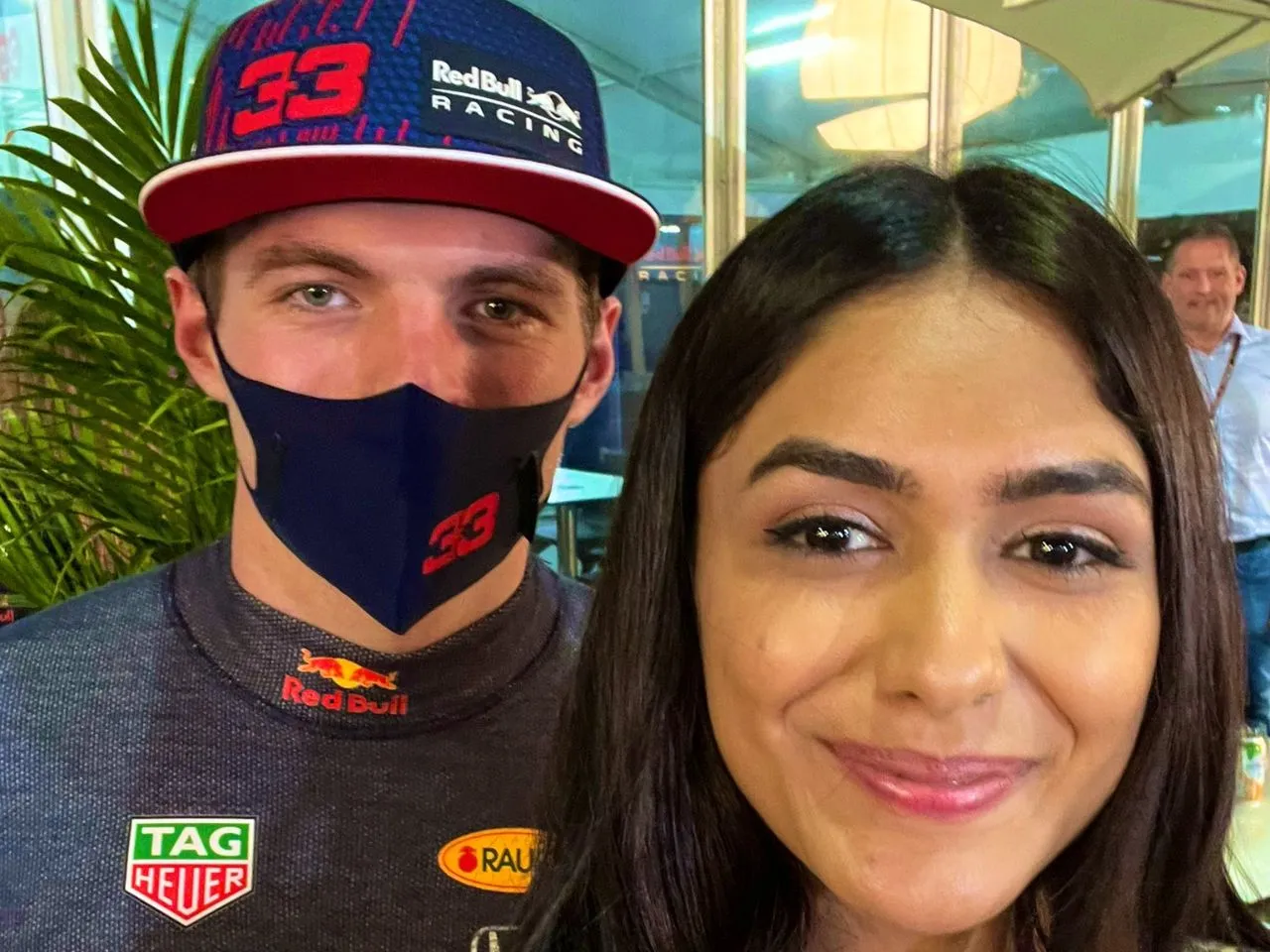 Max Verstappen and Mrunal Thakur (Source: X)