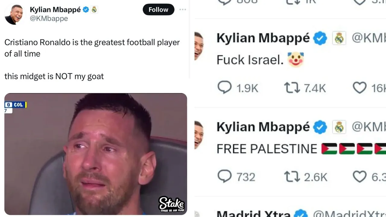 'Free Palestine, Messi is not my GOAT, F*ck Isreal,' and several other controversial tweets come out of Kylian Mbappe's hacked X account
