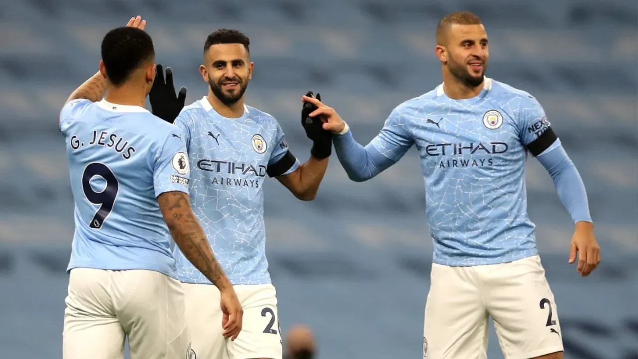Kyle Walker and Riyad Mahrez