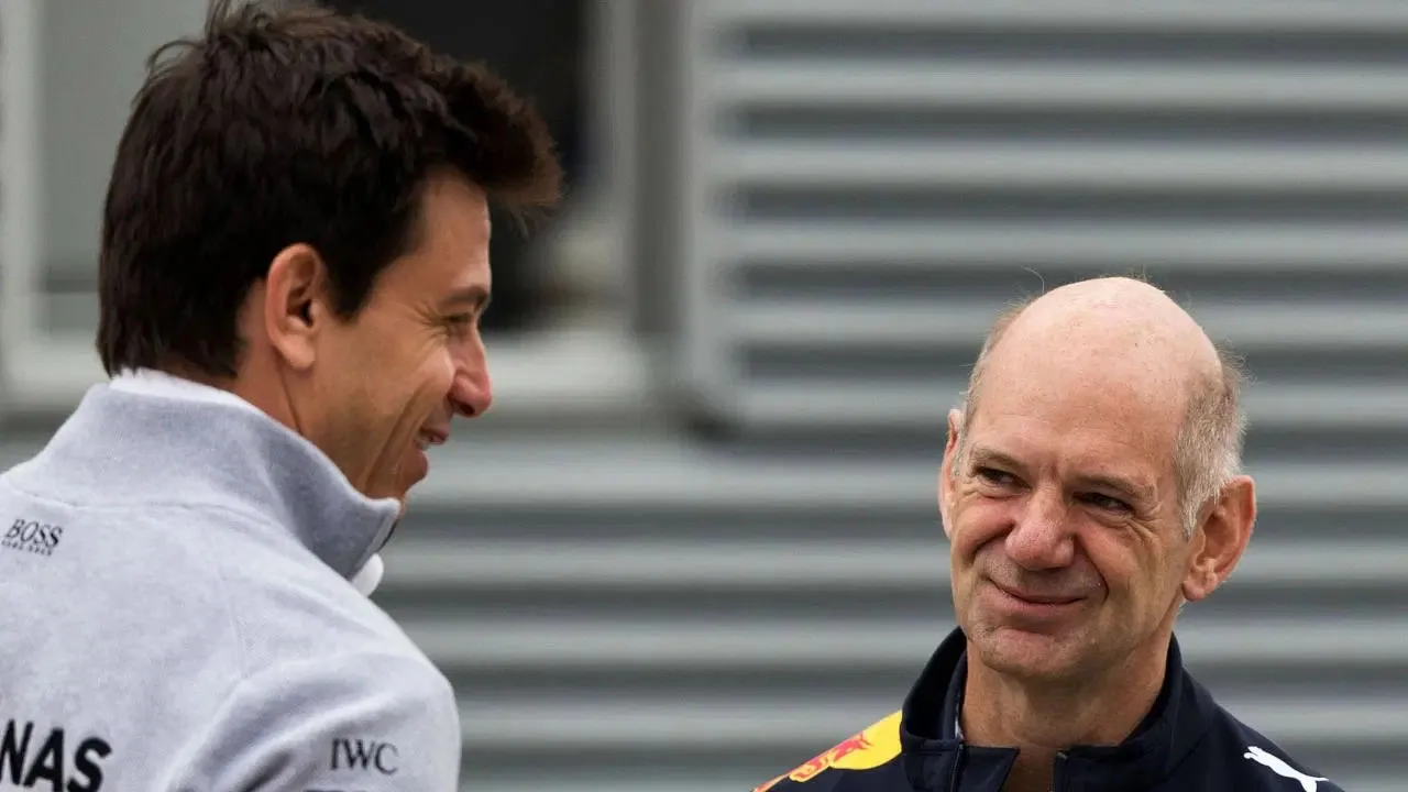 Adrian Newey with Toto Wolff 