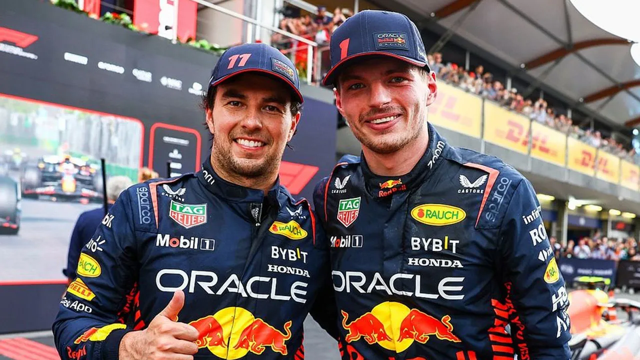 Sergio Perez with Max Verstappen 