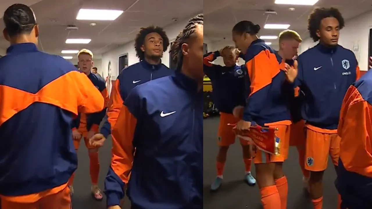 Virgil van Dijk ignores Joshua Zirkzee