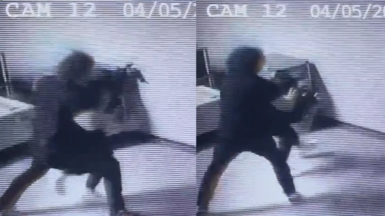 CCTV footage shows Carlito delivering the surprise attack on Dragon Lee.